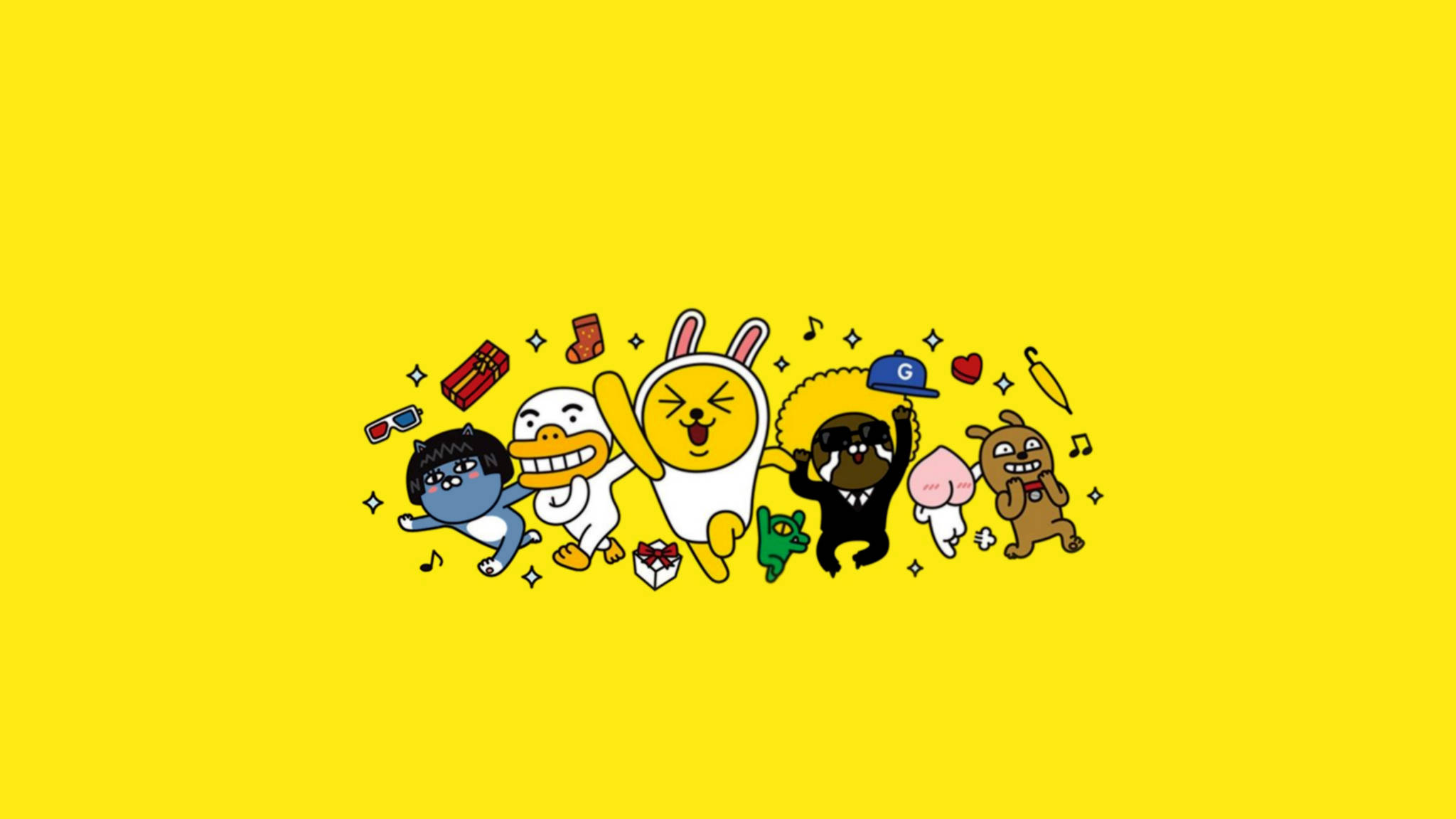 Эстетичные обои Kakao Friends для рабочего стола Обои