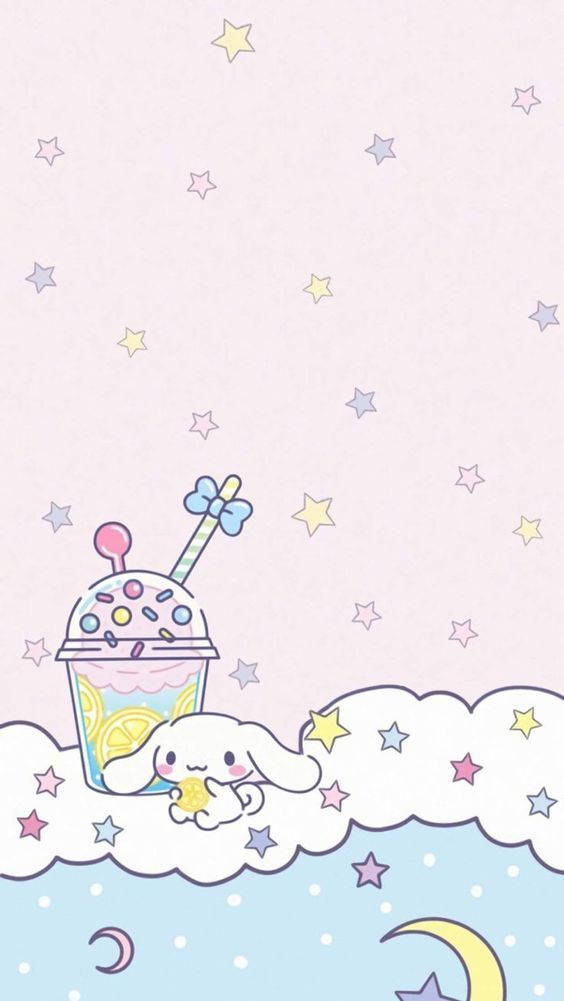 Kawaii HD Cinnamoroll и звезды Обои