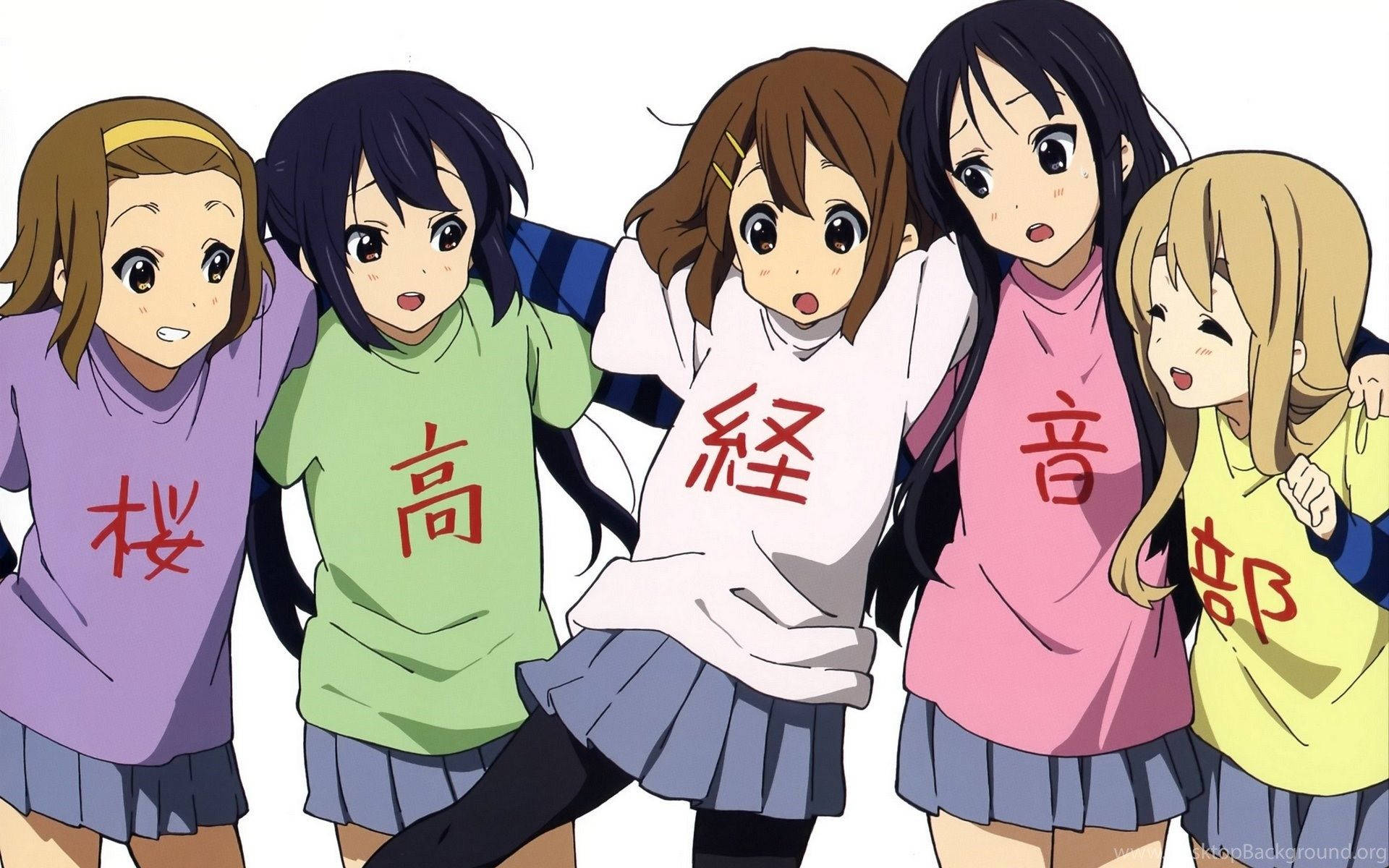 Kawaii аниме персонажи K-On! Обои