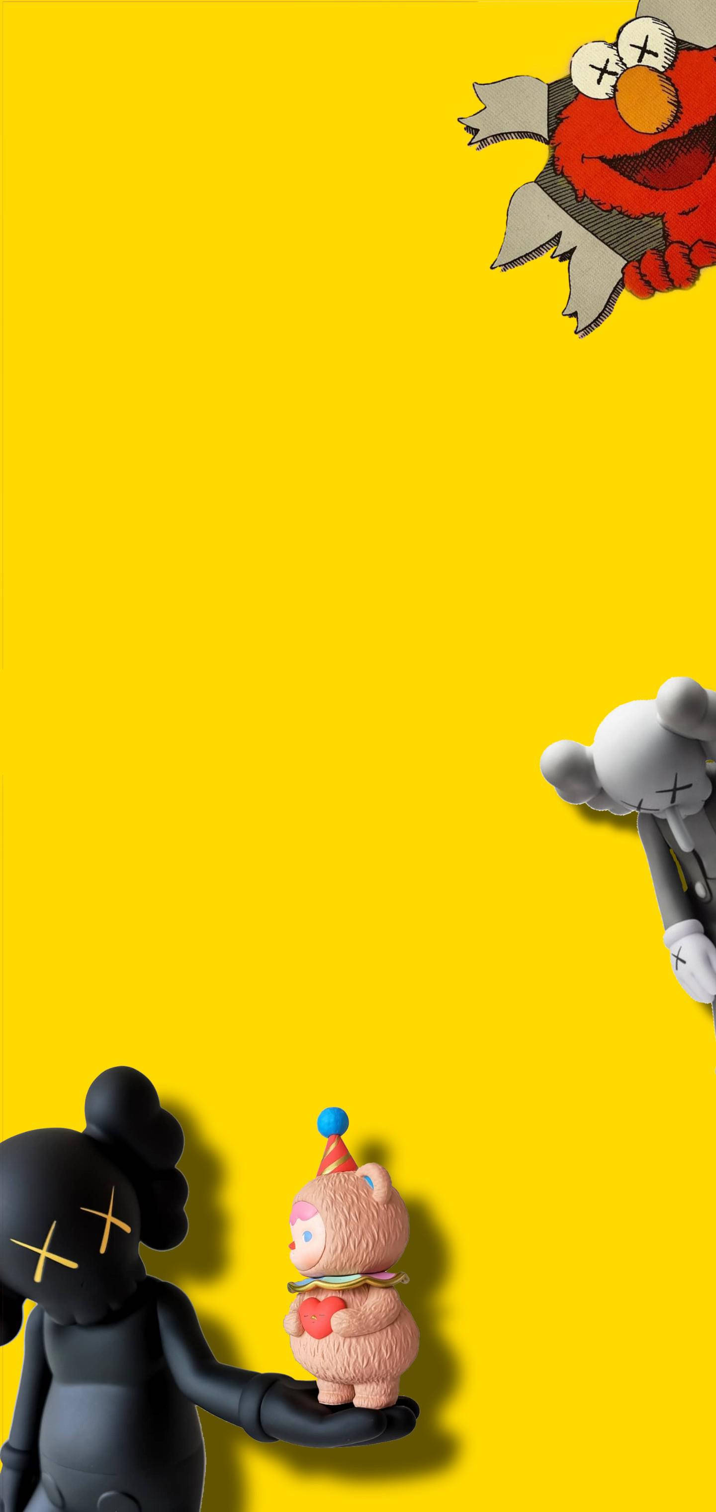 KAWS и Элмо граница Обои