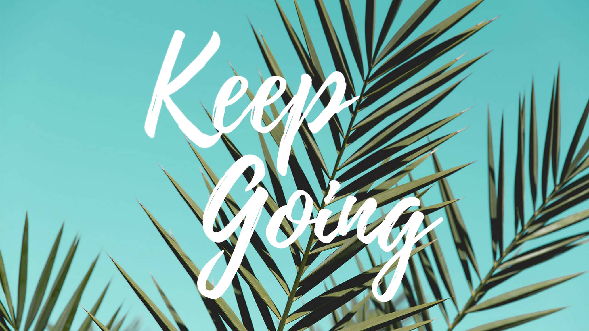 Вдохновляющие эстетичные обои для рабочего стола с цитатой «Keep Going» Обои