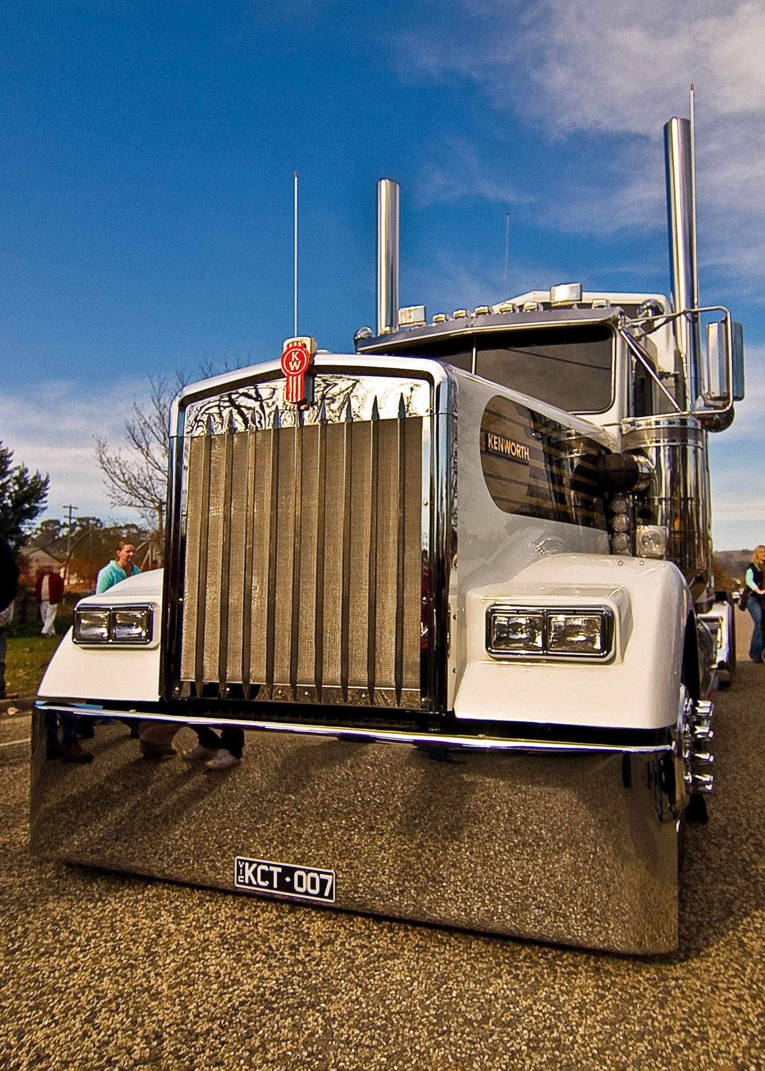 Kenworth блестящий хромированный бампер Обои