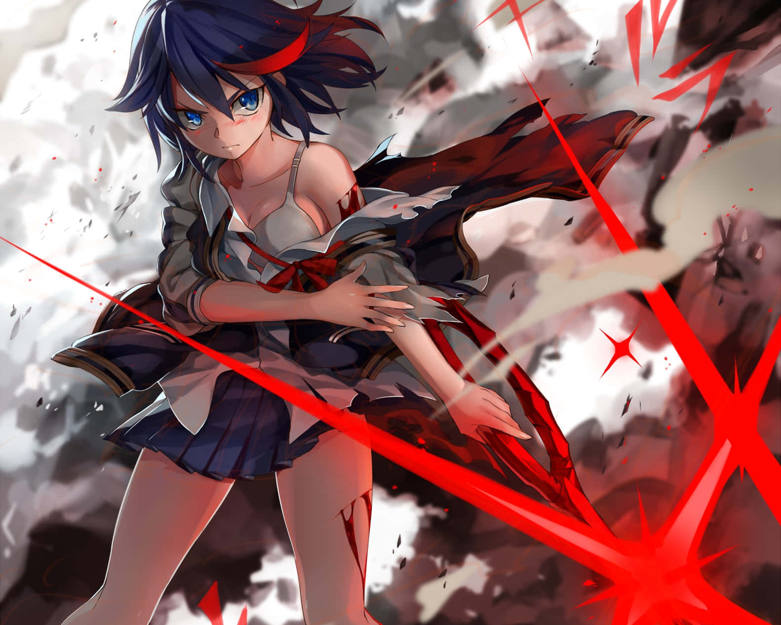 Kill La Kill Рюко с светящимся красным клинком Обои