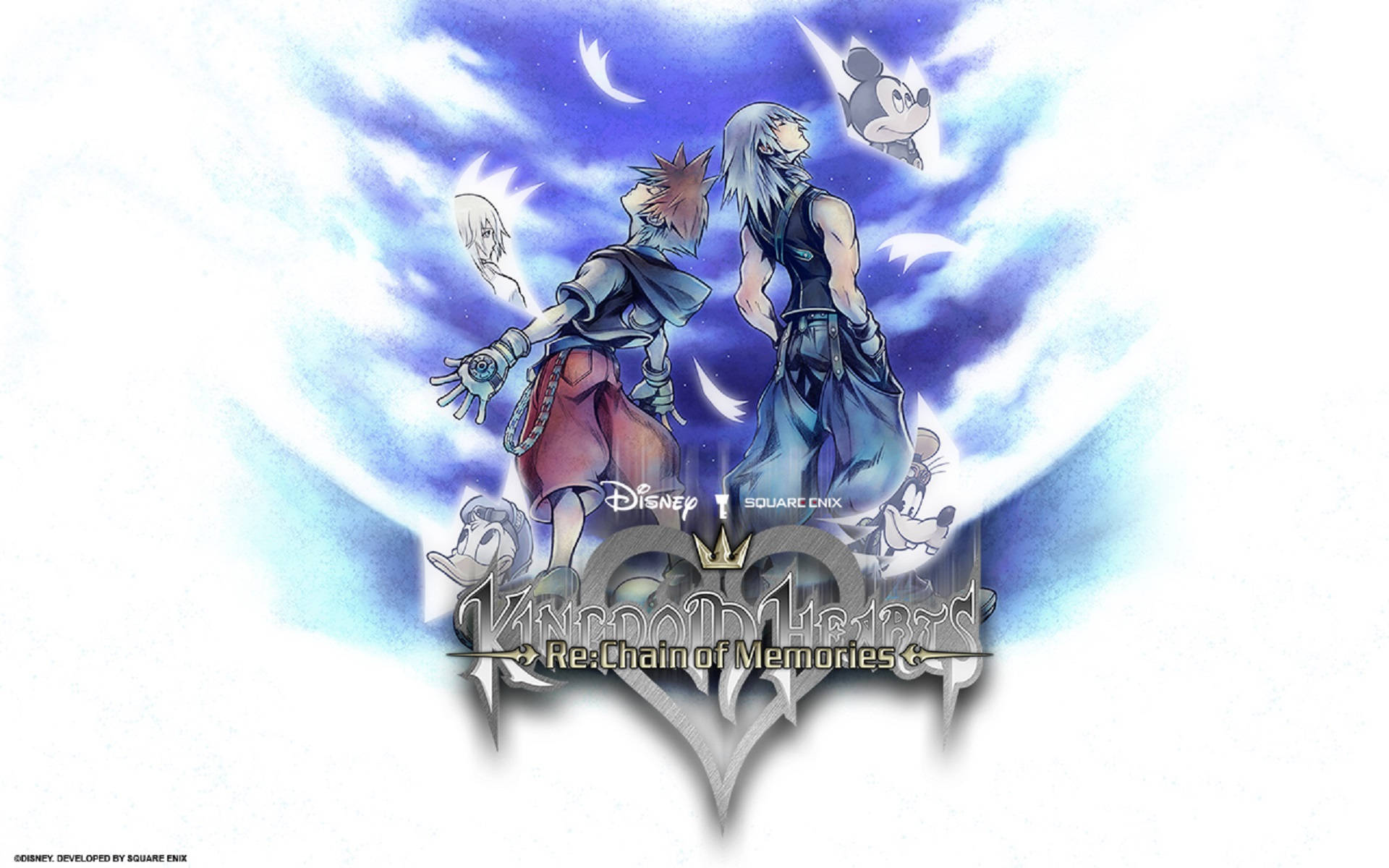 Очаровательные персонажи с логотипом Kingdom Hearts Обои