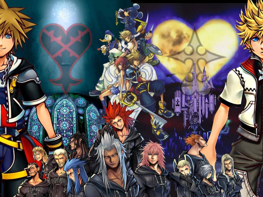 Логотип Kingdom Hearts на дисплее Обои