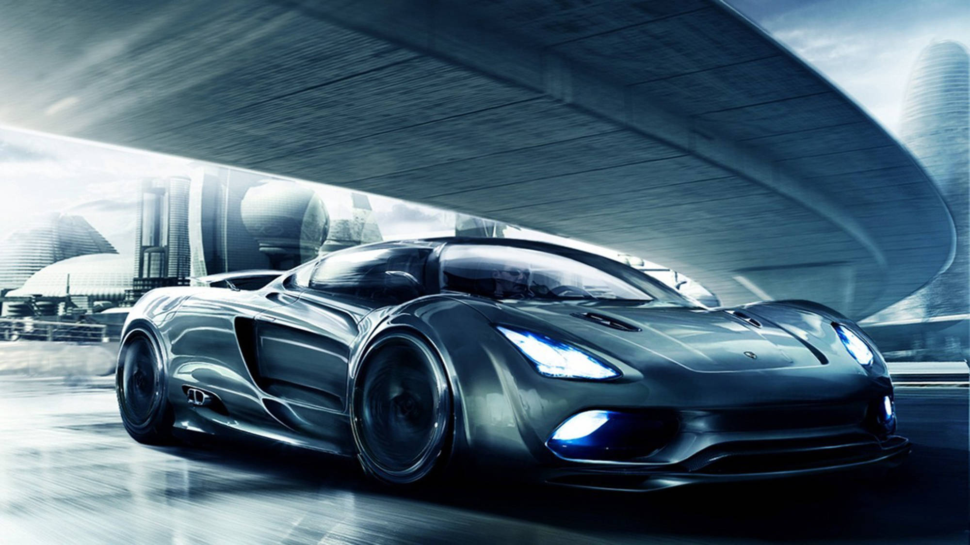Потрясающий спортивный автомобиль Koenigsegg с металлическим блеском Обои