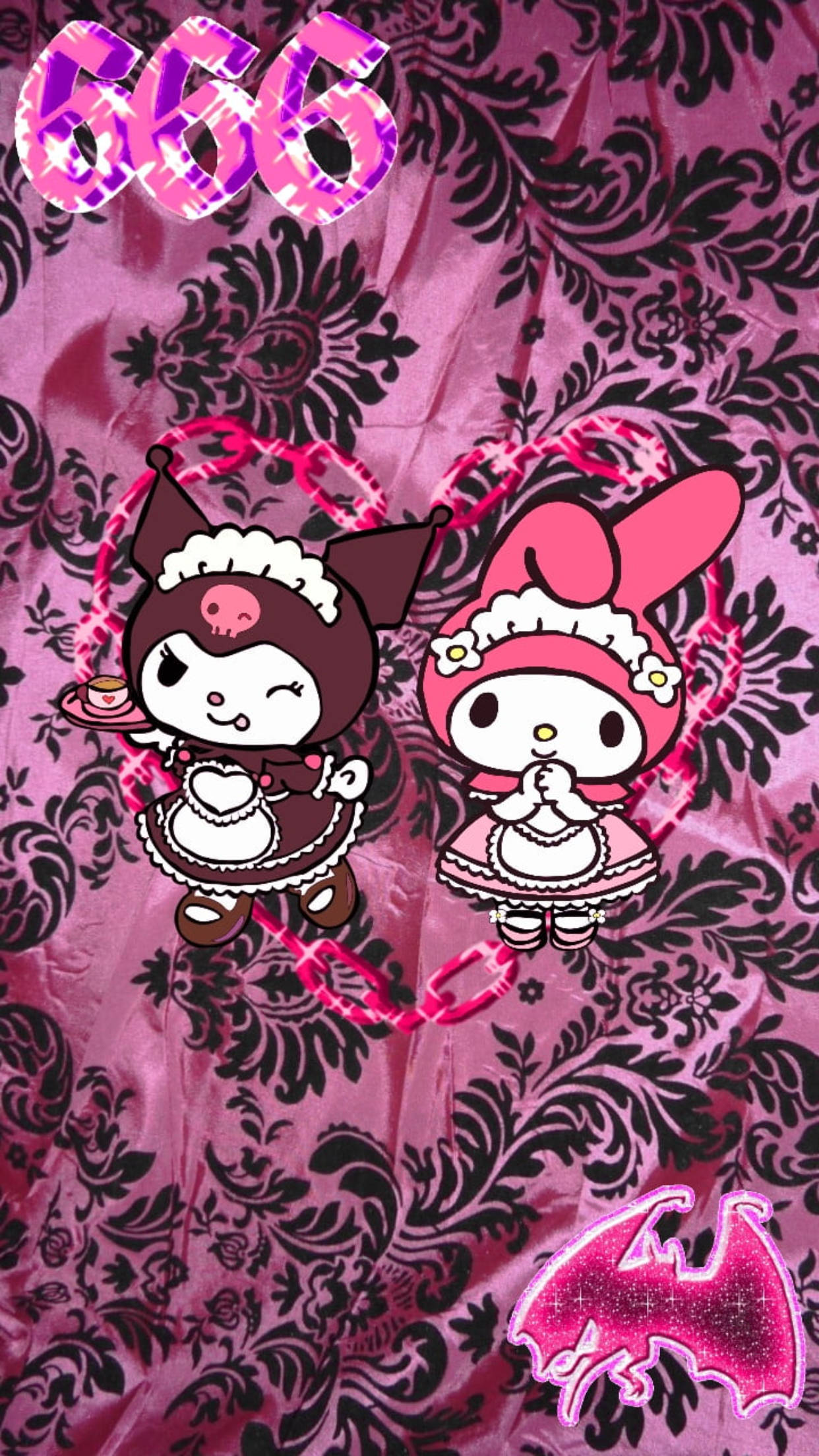Альт-эстетика Kuromi и Melody Обои