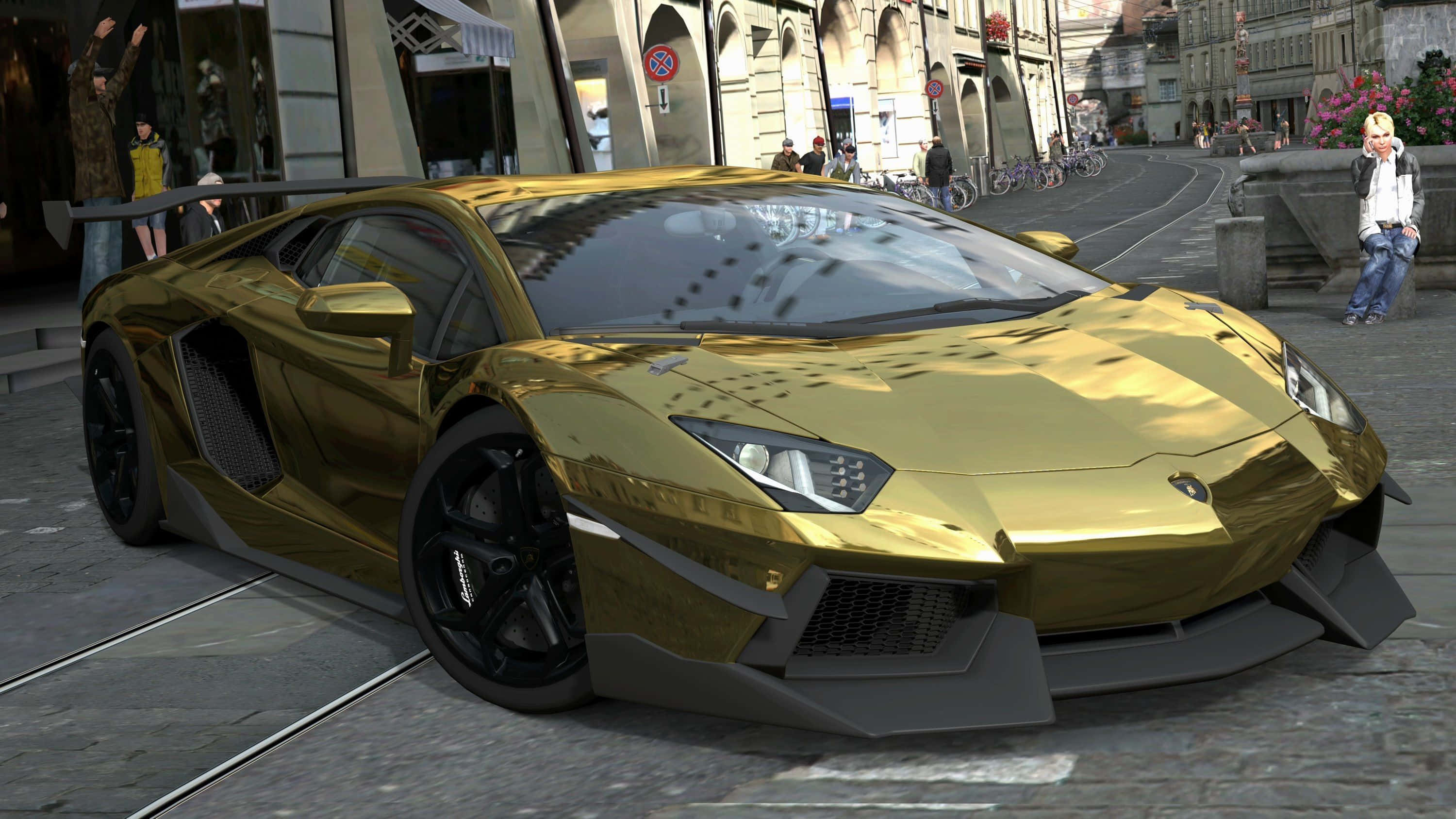Роскошный золотой Lamborghini Обои