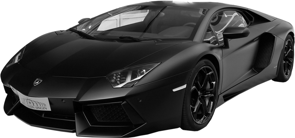 Черный Lamborghini Aventador вид сбоку Обои