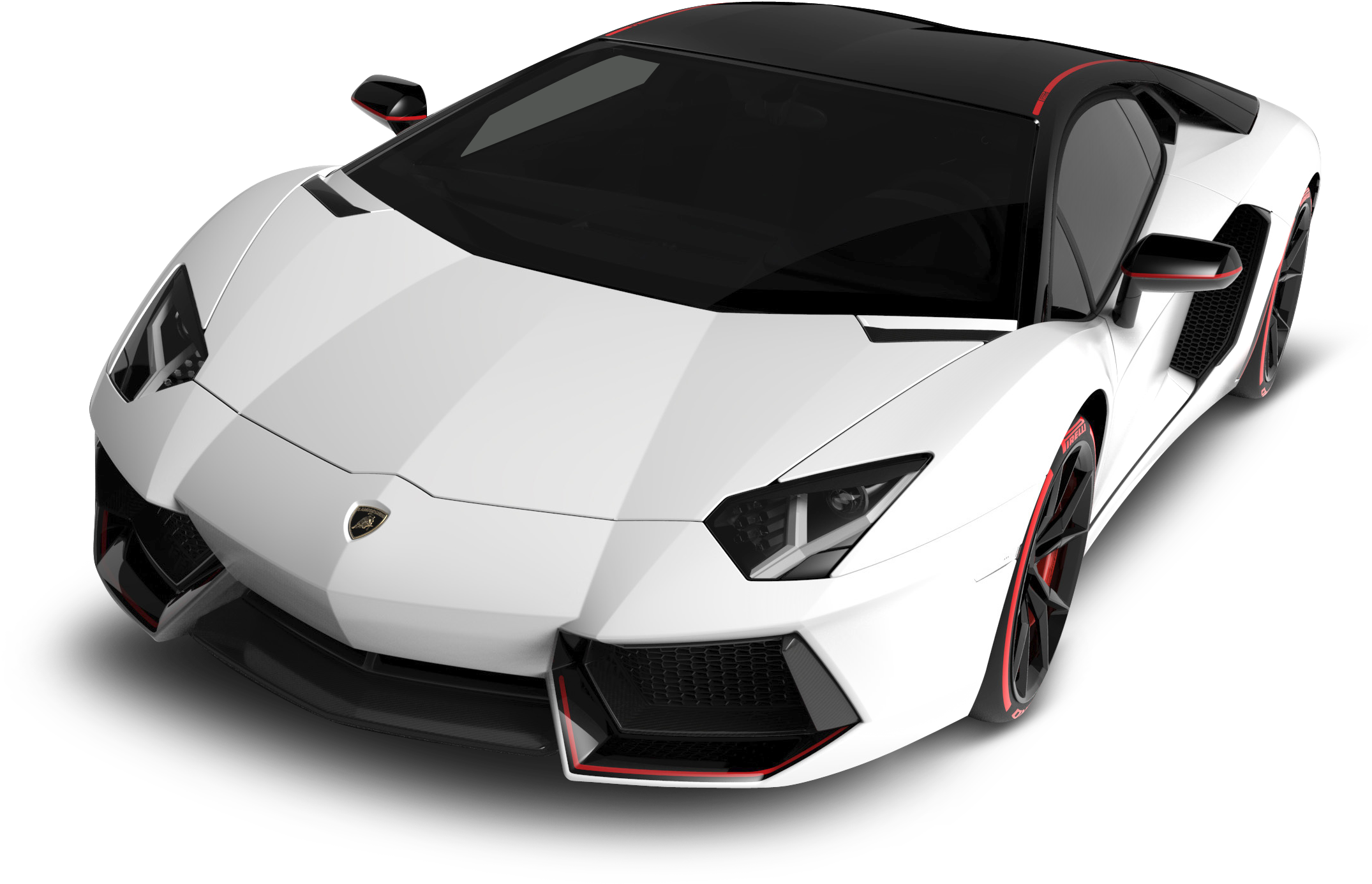 Белый Lamborghini Aventador S V J под углом Обои