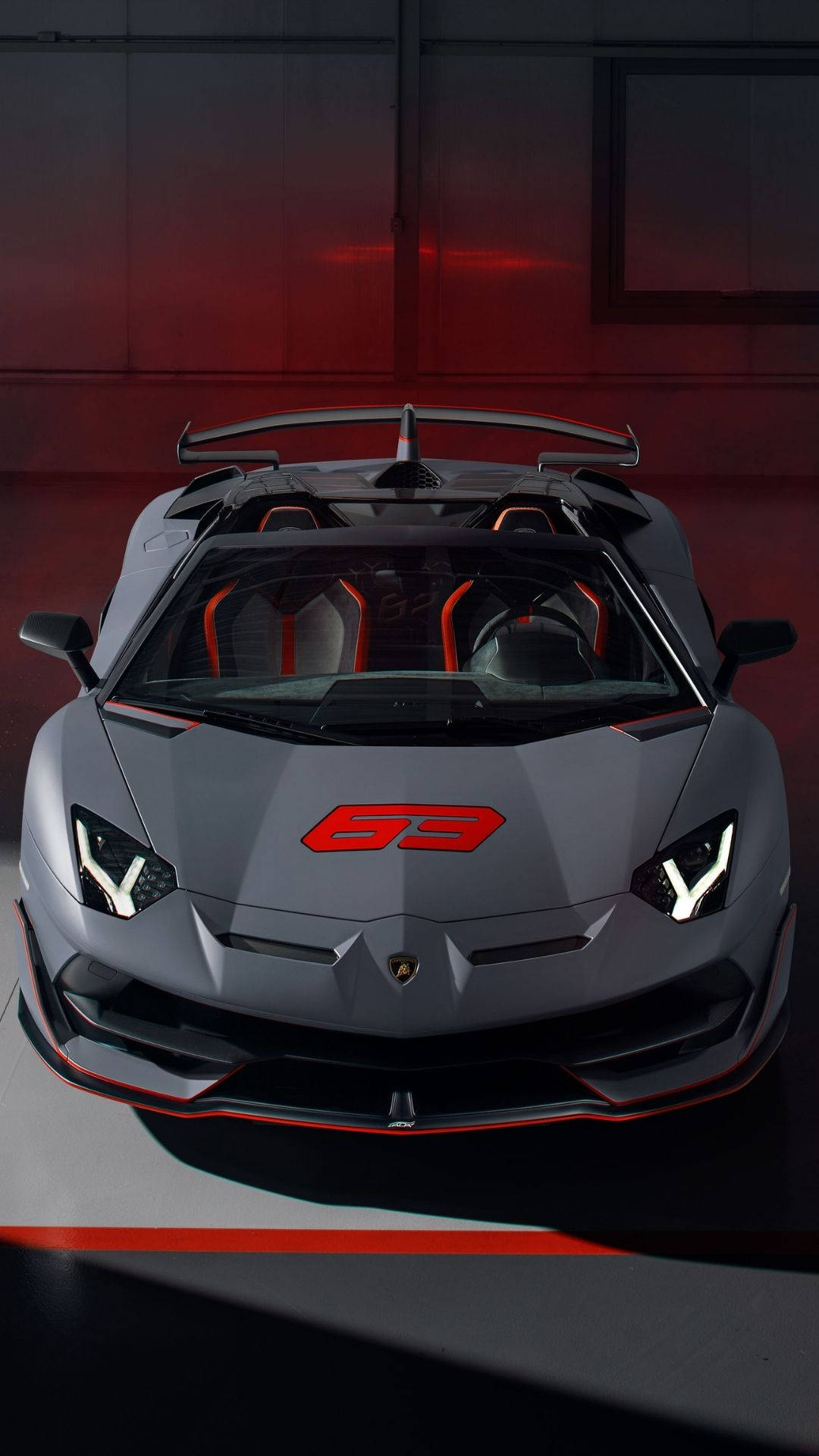 Серый Lamborghini Aventador SVJ Обои