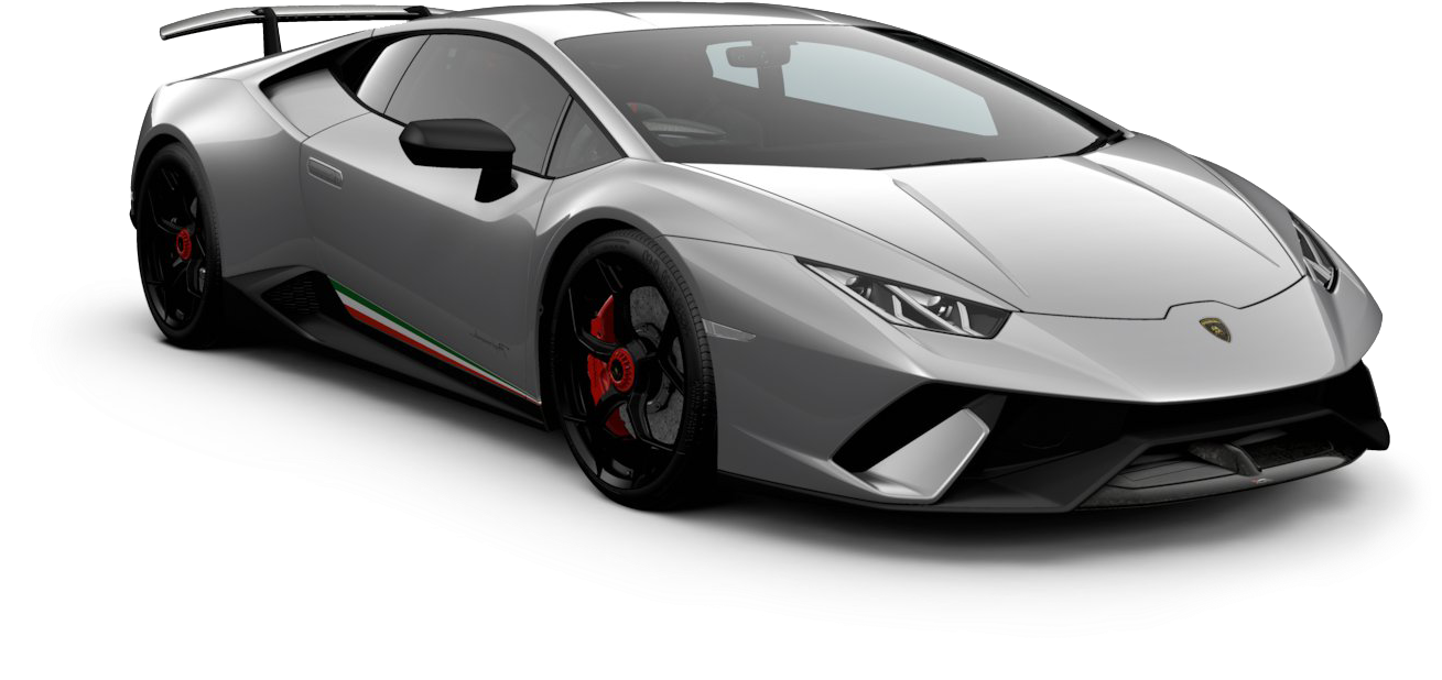 Серебристый Lamborghini Huracan Evo вид сбоку Обои