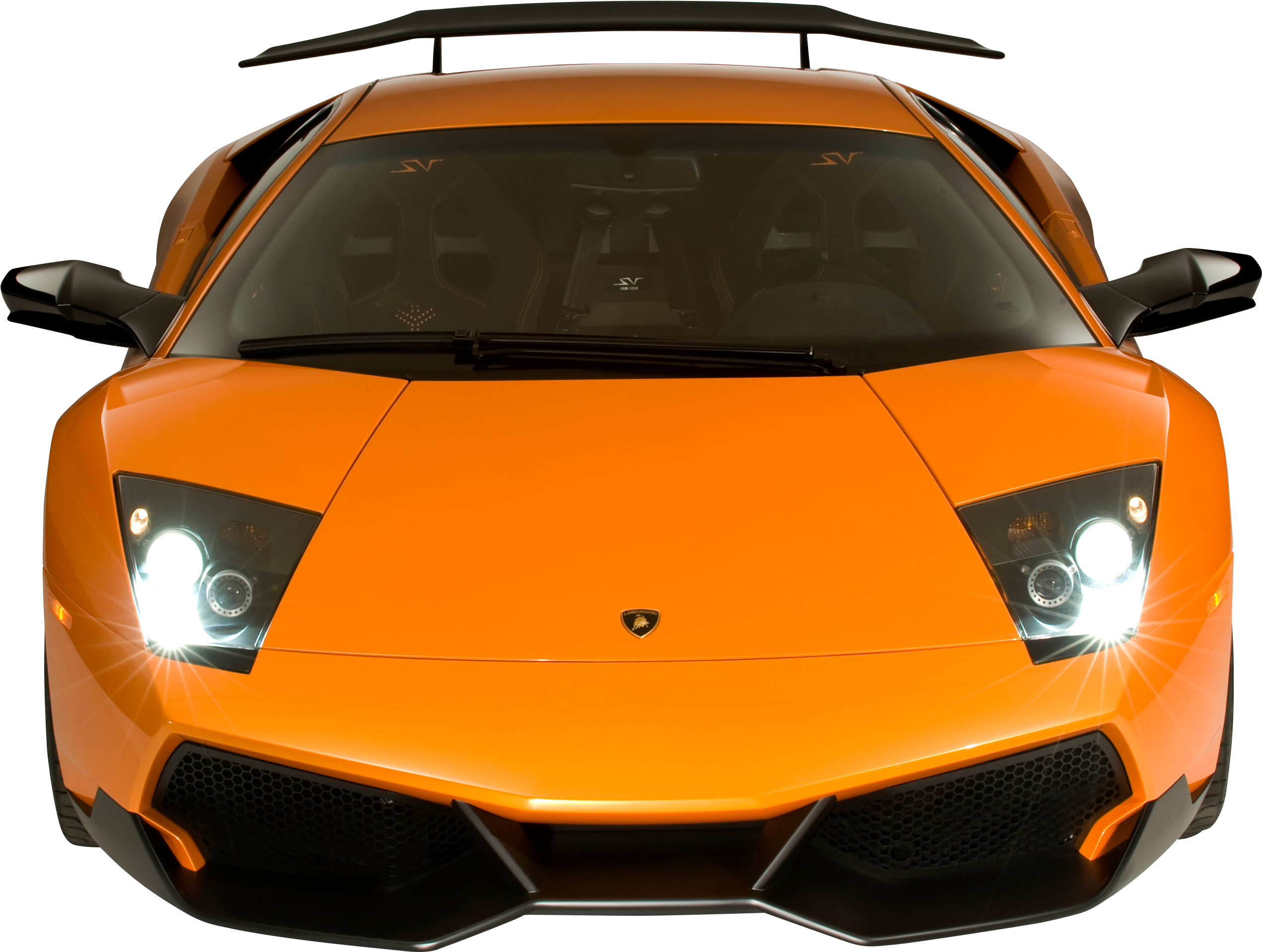 Оранжевый Lamborghini Murcielago SV вид спереди Обои