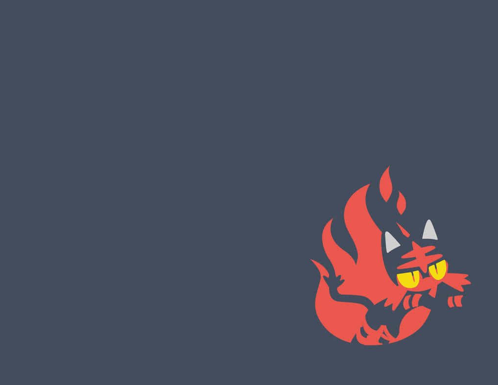 Litten с огненной графикой Обои