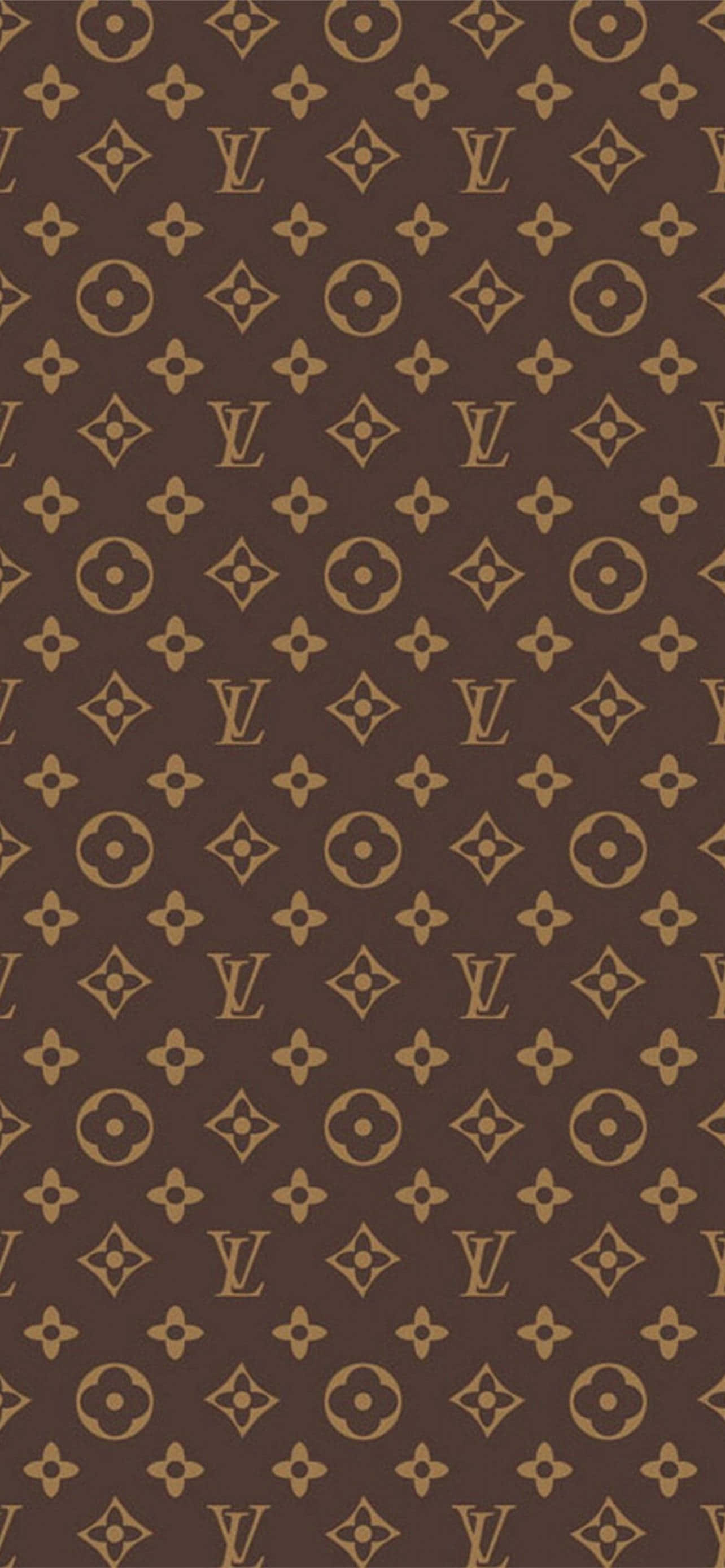 монограмма Louis Vuitton в коричневых и золотых тонах Обои