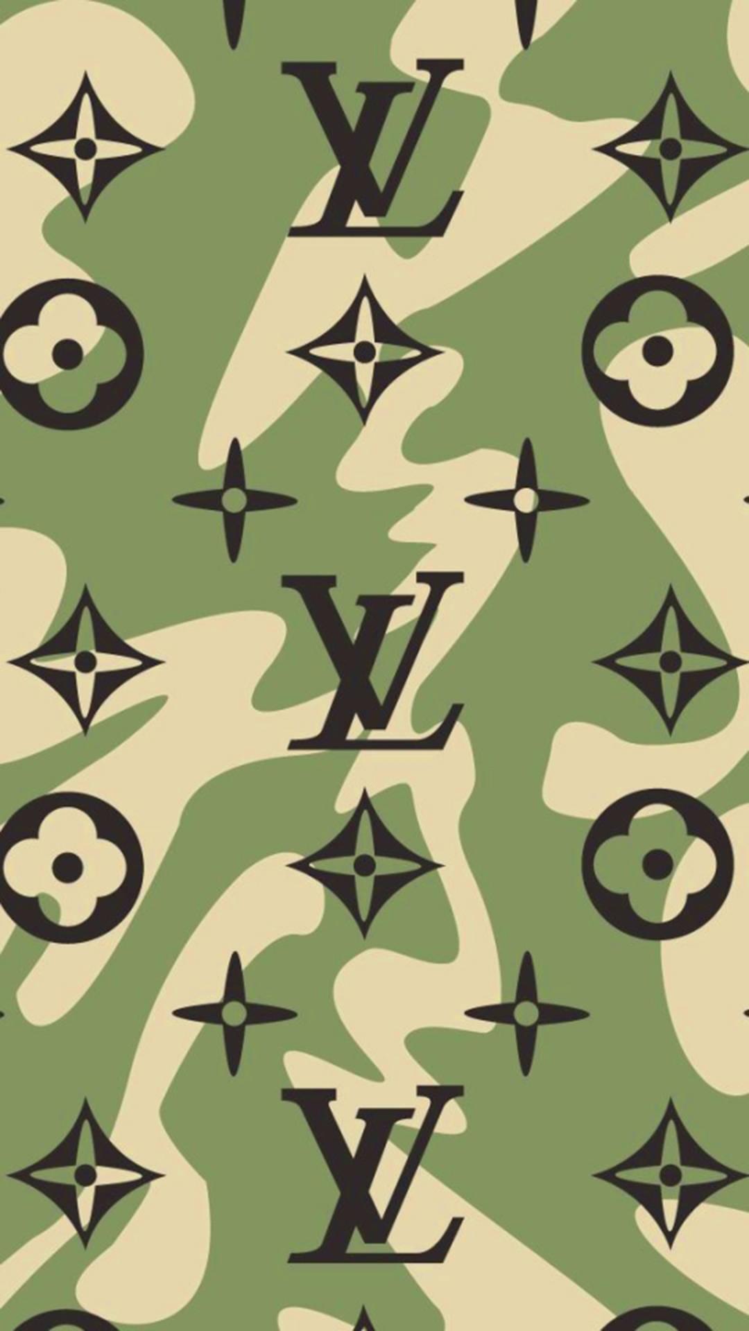 Louis Vuitton Телефон Зеленый Камуфляж Обои