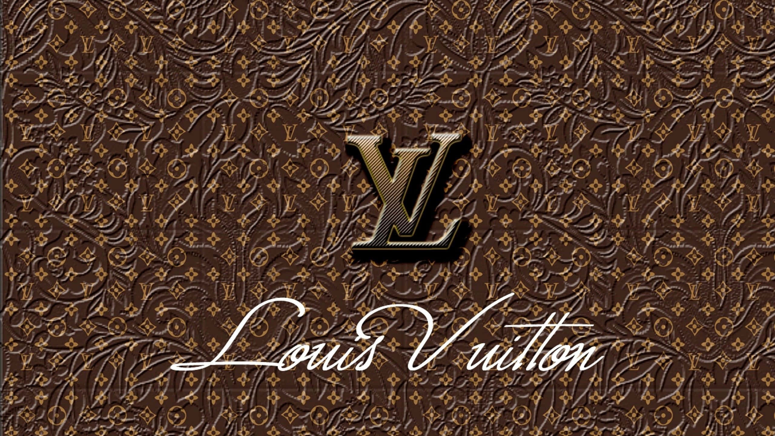 Логотип Louis Vuitton с коричневыми листьями Обои