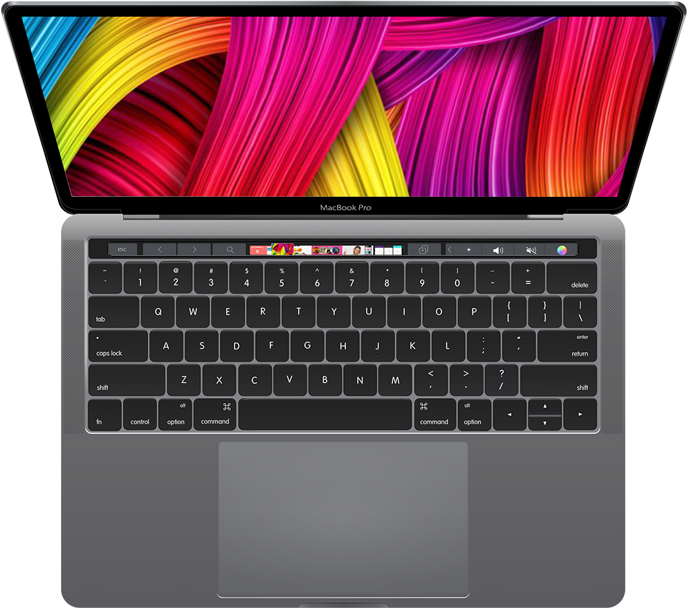 Mac Book Pro с открытым дисплеем Обои