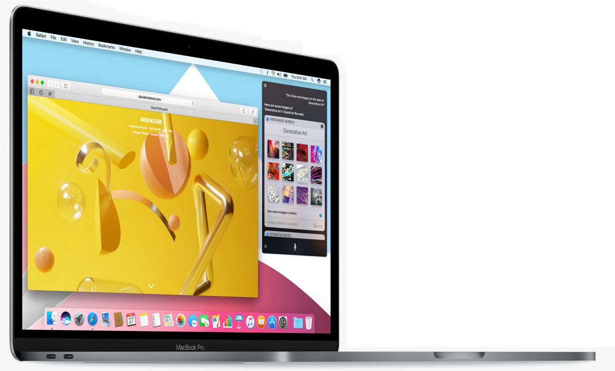 MacBook Pro с двумя мониторами Обои