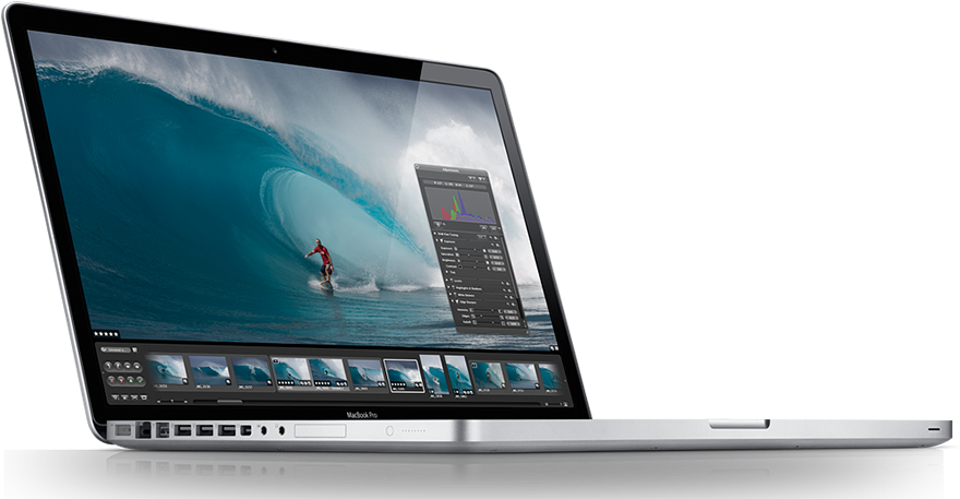 MacBook Pro с изображением серфинга на экране Обои