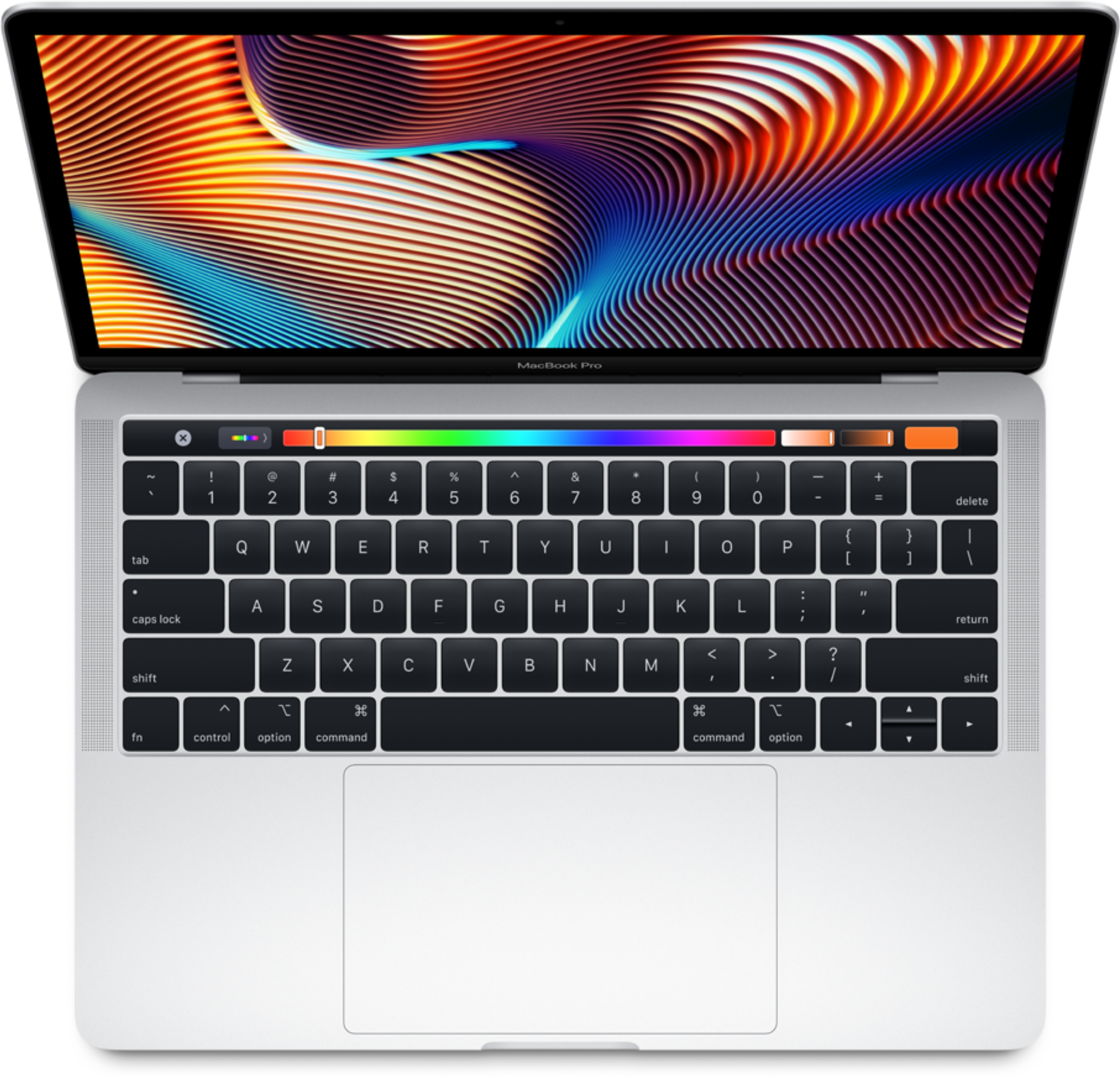 MacBook Pro с Touch Bar вид сверху Обои
