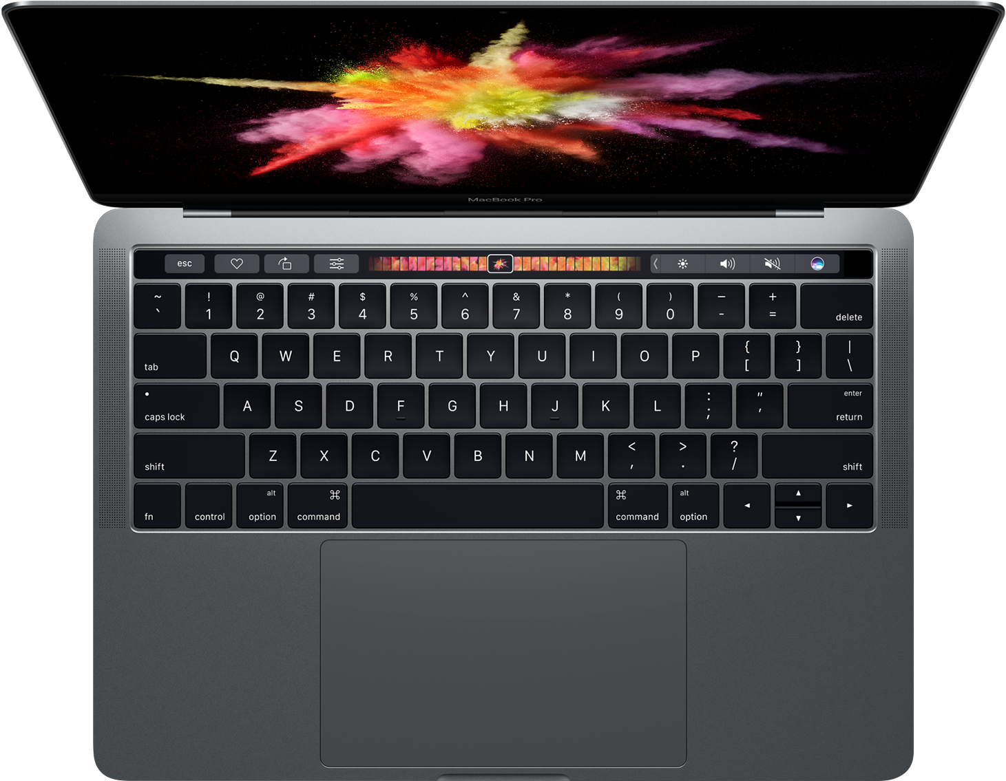 MacBook Pro с Touch Bar вид сверху Обои