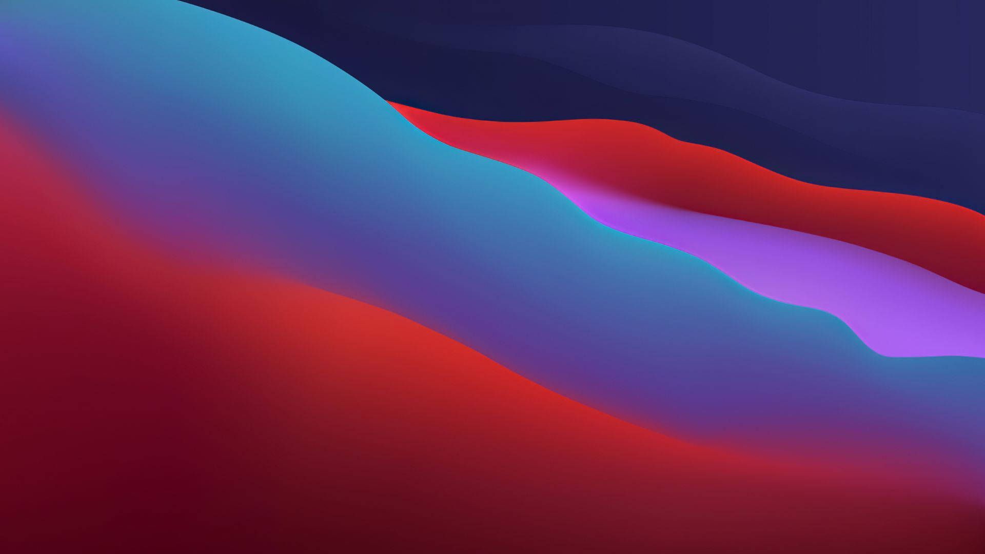 macOS Big Sur красные и синие волны Обои