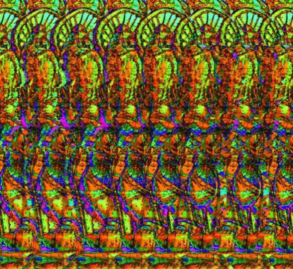 Психоделическая картина Magic Eye 3D стереограммное изображение Обои