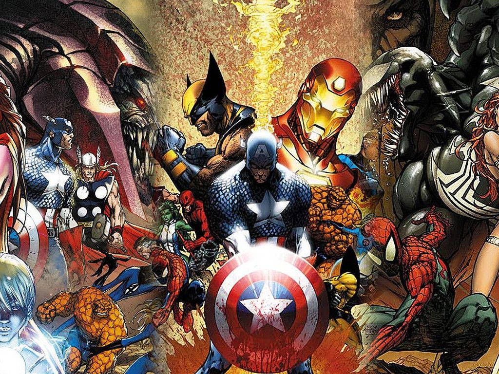 Объединение героев Marvel Обои
