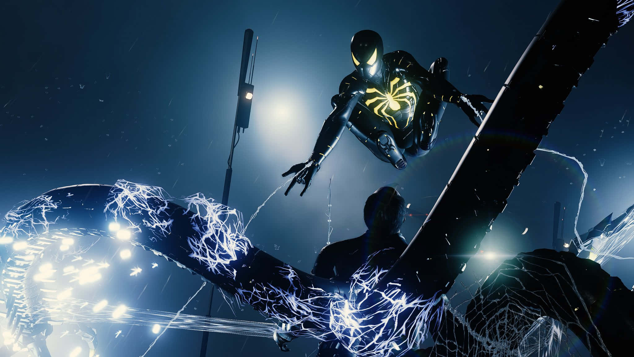 Marvel PS4 Спайдермен в черном костюме Обои