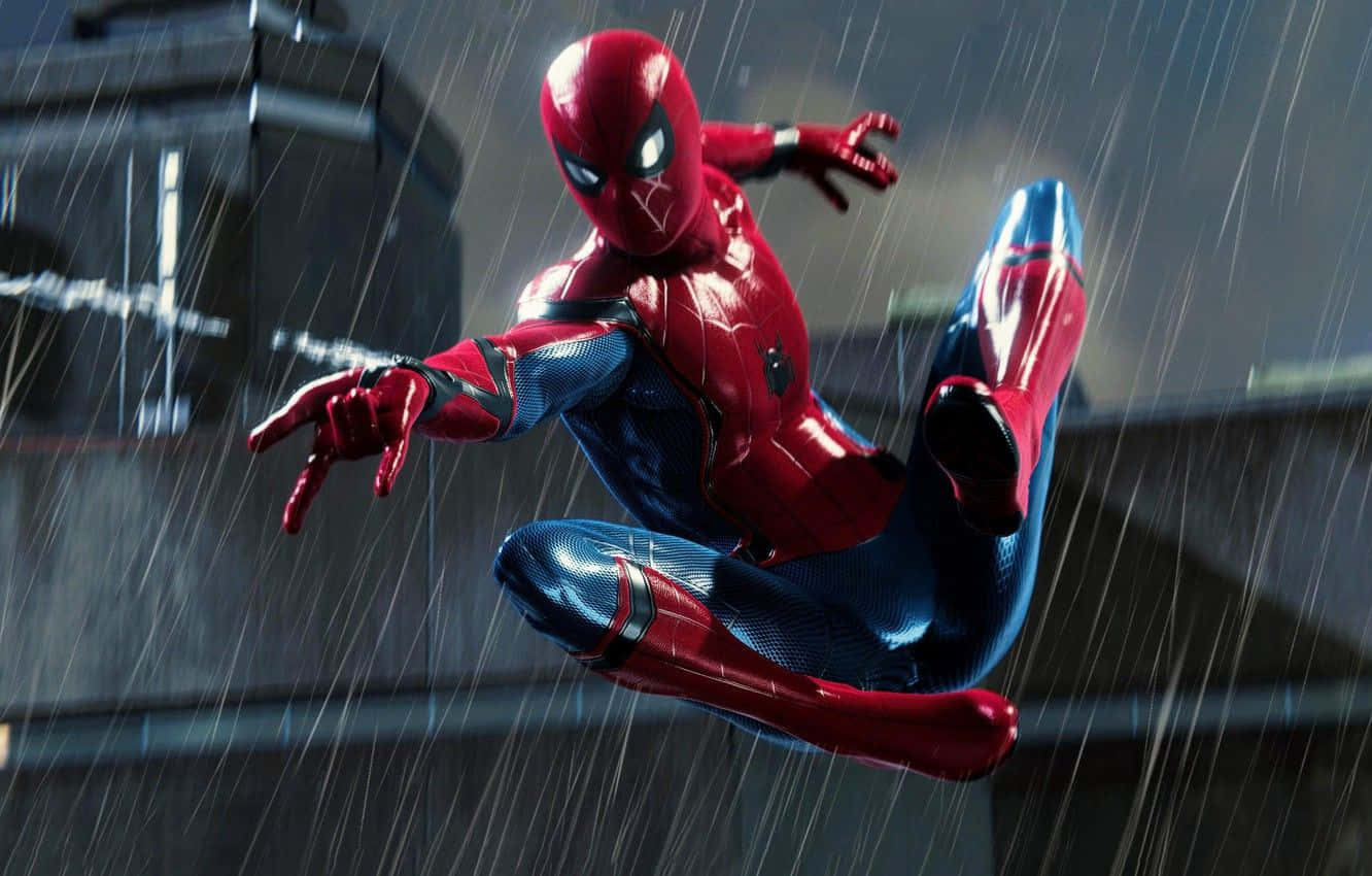 Marvel PS4 Человек-паук под дождем Обои
