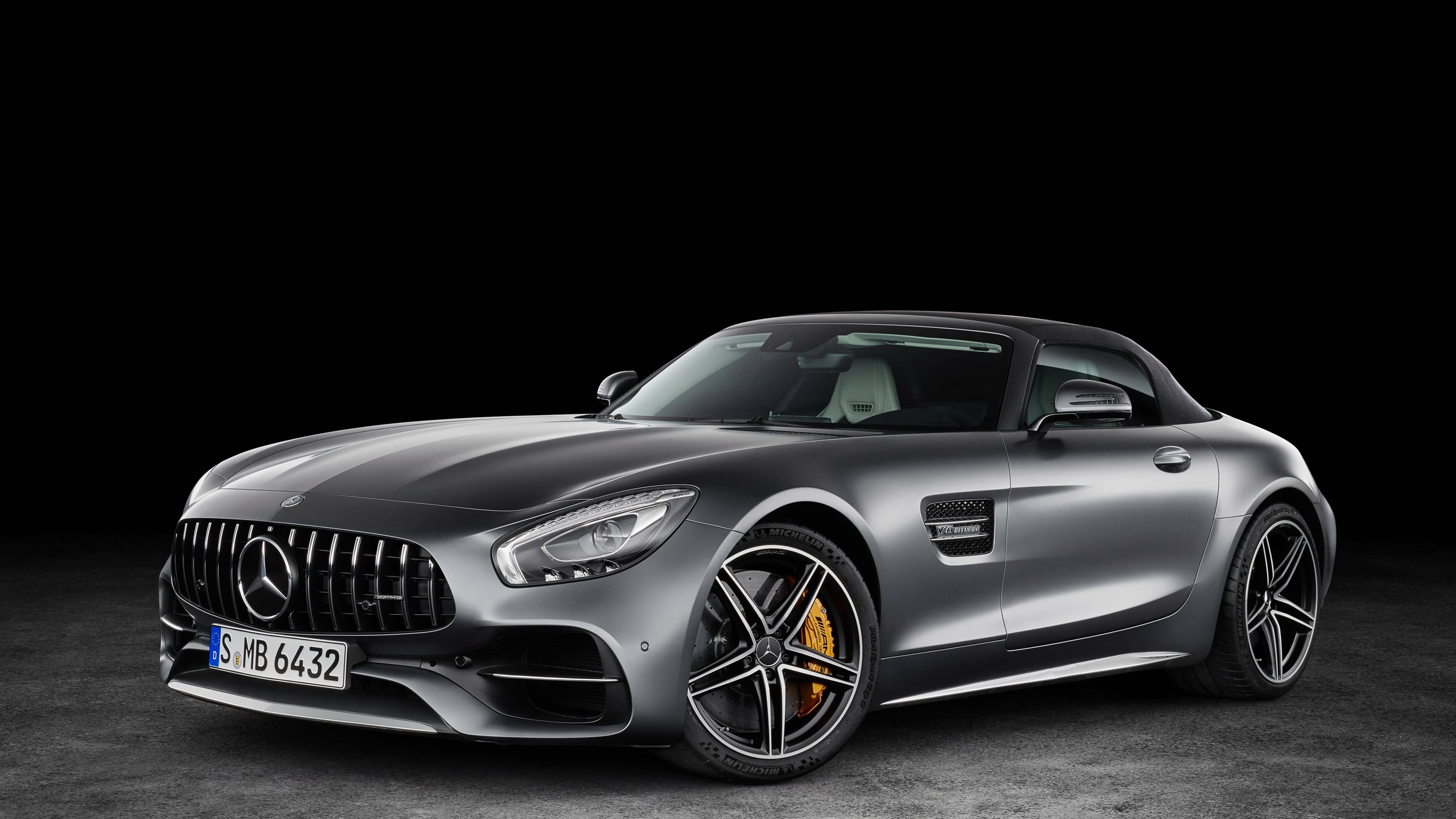 Mercedes AMG 4K Серебристая эстетика автомобиля Обои