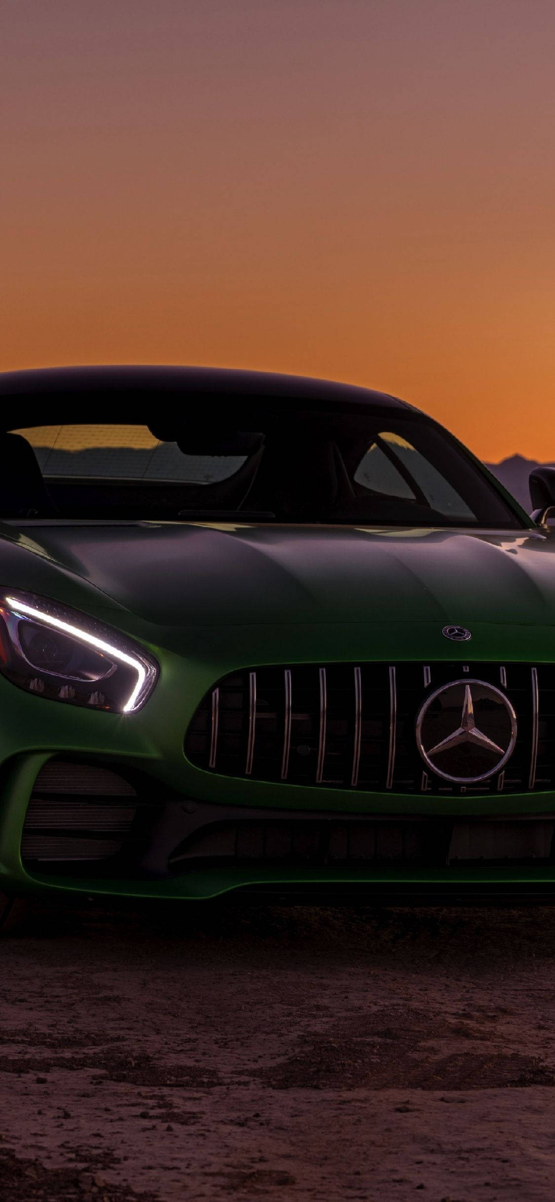 Темно-зеленый Mercedes iPhone X Обои
