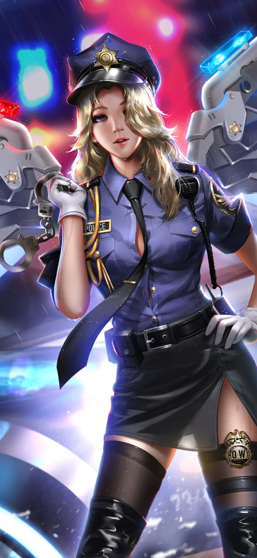 Mercy полицейская форма iPhone XS Overwatch фон Обои