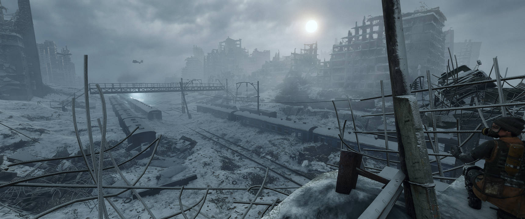 Metro Exodus Разрушенный боем город 3440x1440 Обои