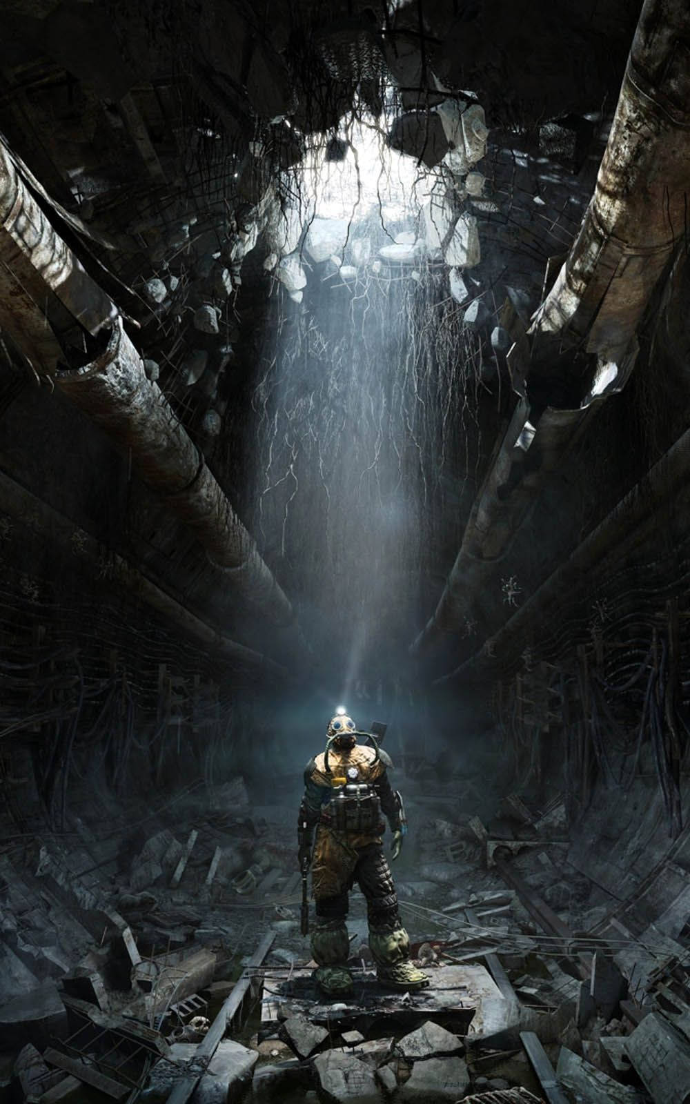 Поврежденный туннель в Metro Exodus Обои