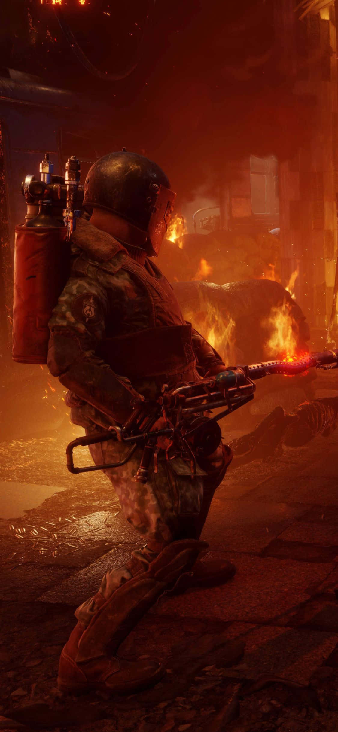 Выживайте в безжалостном постапокалиптическом мире с Metro Exodus на iPhone X Обои