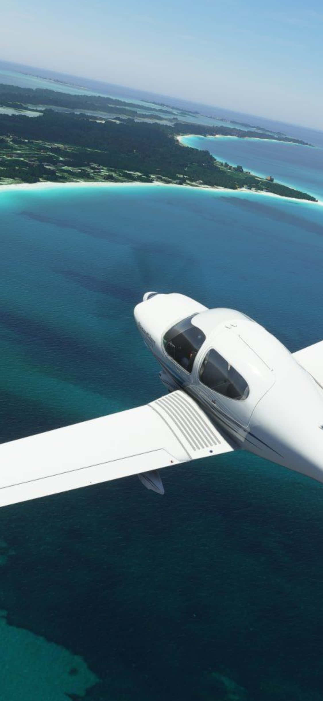 Наслаждайтесь острыми ощущениями полета с Microsoft Flight Simulator на iPhone Xs Обои