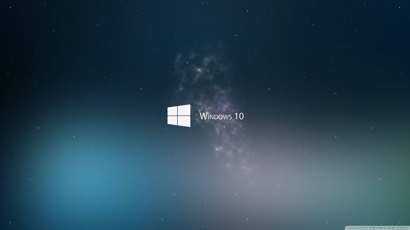 Логотип Microsoft Windows 10 на синем фоне Обои