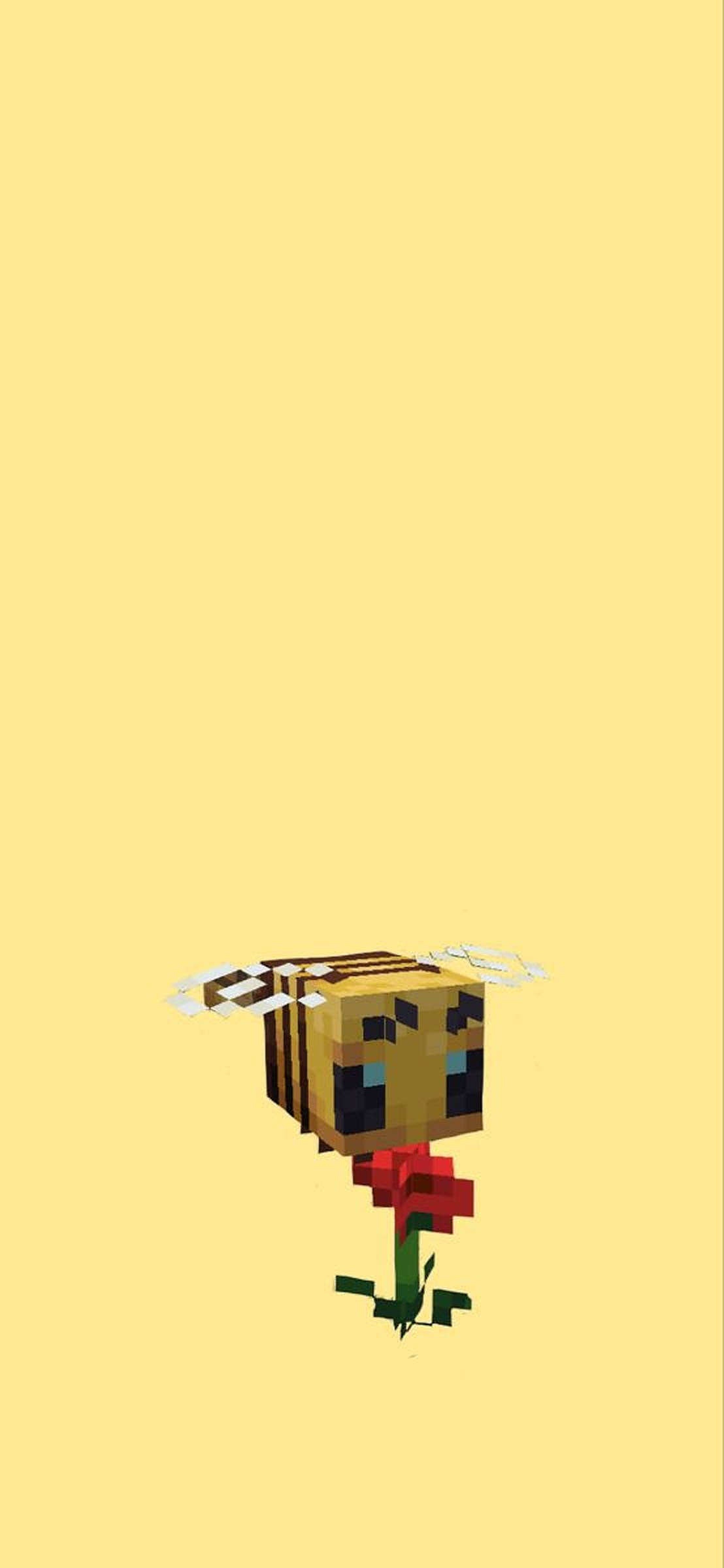 Пчела из Minecraft с цветком Обои