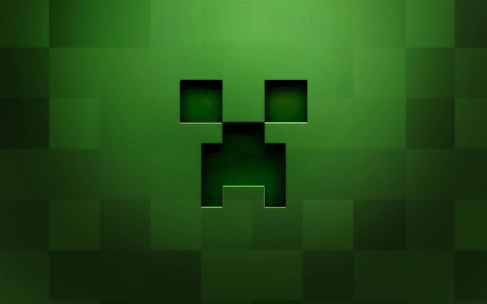 Зеленое лицо крипера в Minecraft Обои