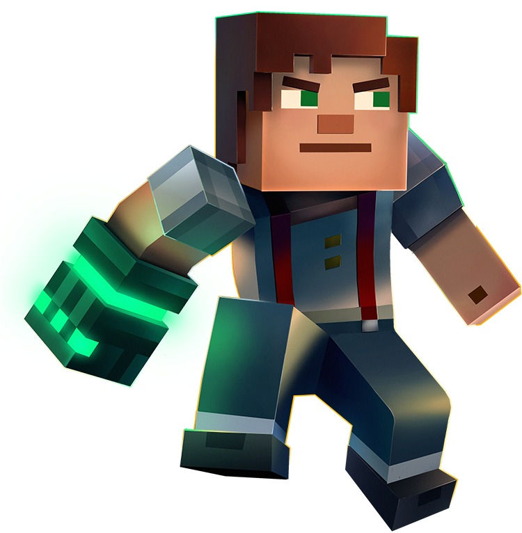 Персонаж Minecraft с зеленым свечением Обои