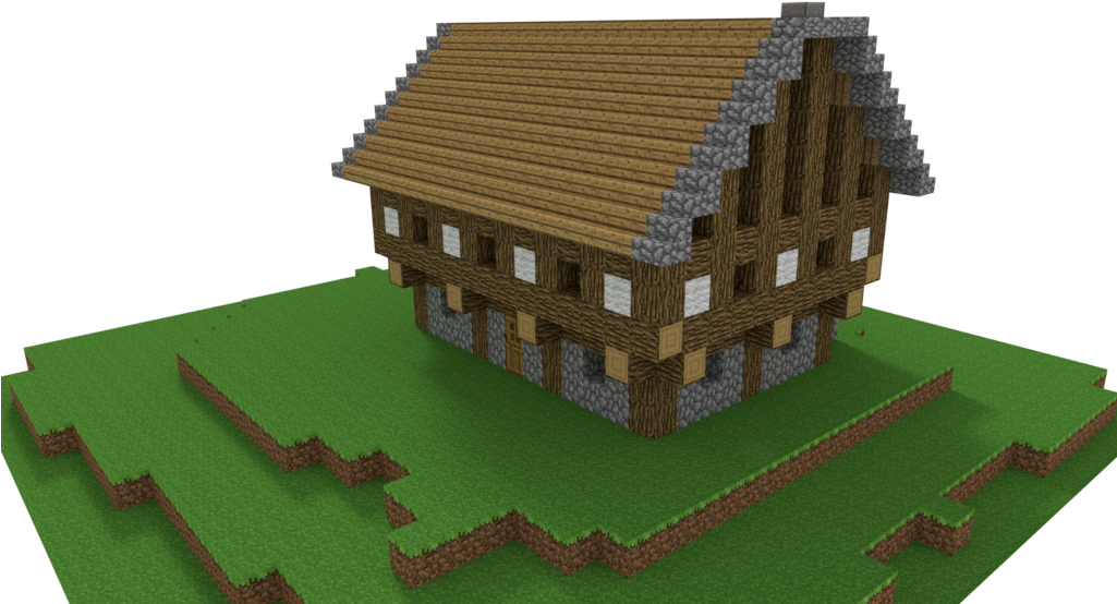 Виртуальная модель особняка в стиле Minecraft Обои