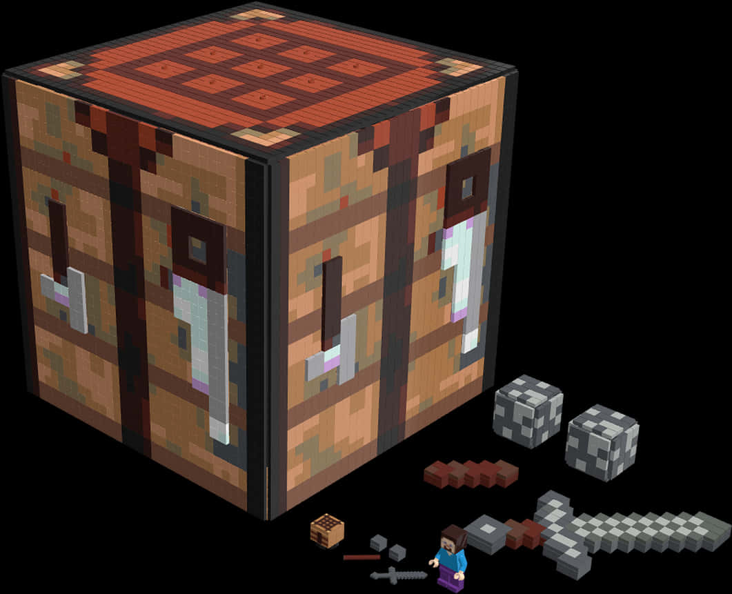 Верстак и инструменты из Minecraft Обои