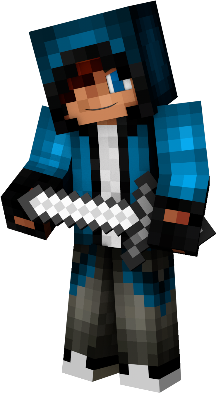 Персонаж Minecraft с мечом Обои