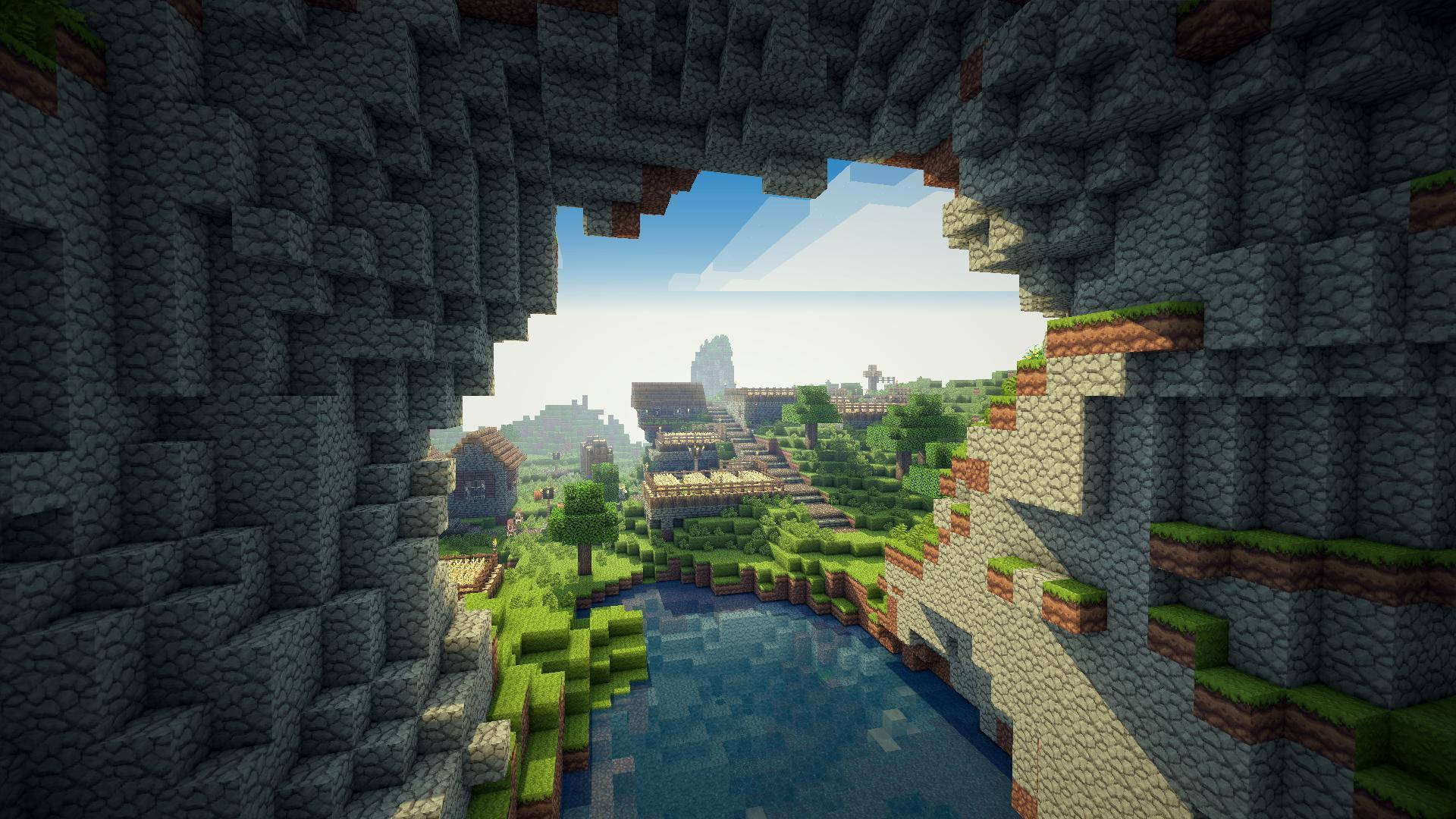 Приключенческое открытие в великих пещерах Minecraft Обои