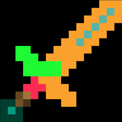 Minecraft_ Алмазный_ Меч_ Пиксель_ Арт.PNG Обои