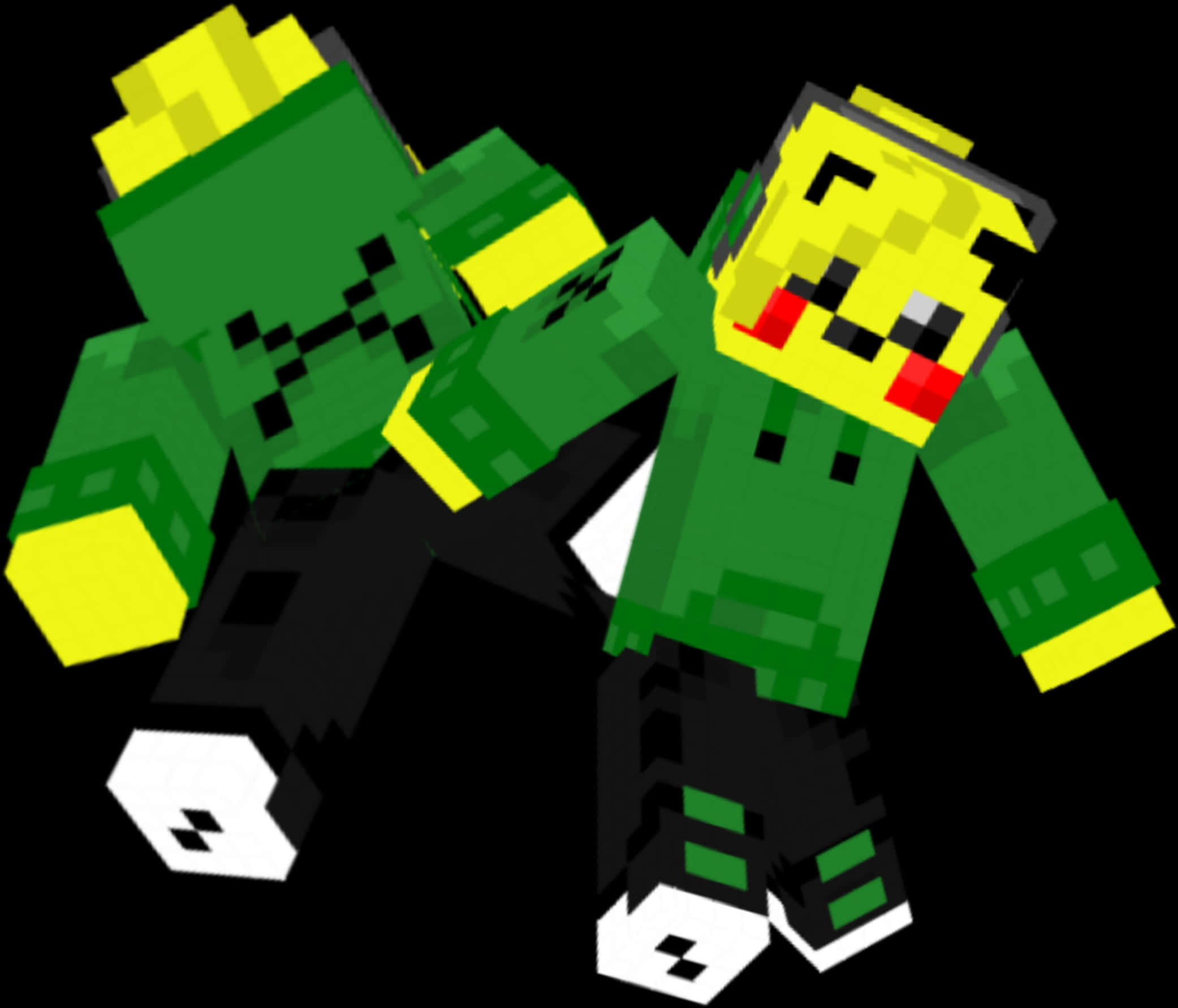 Minecraft_ Скин_ Зеленый_ Пиксельный_ Персонаж Обои