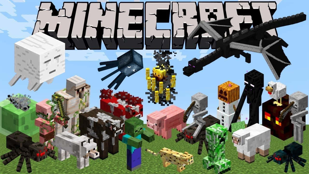 Мобы Minecraft на постере Обои