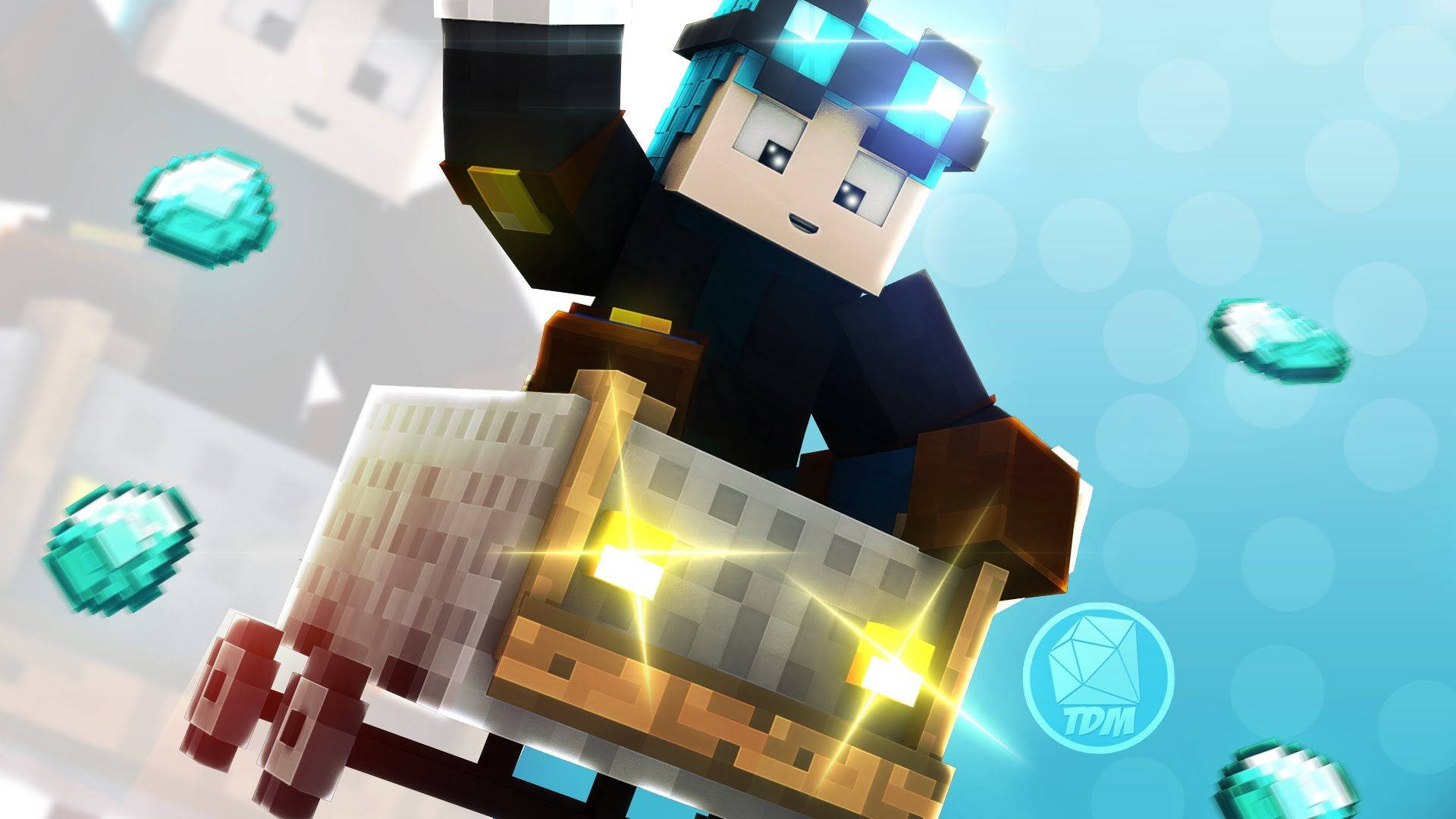 Исследуйте бескрайнюю вселенную Minecraft в приключении на вагонетке Обои
